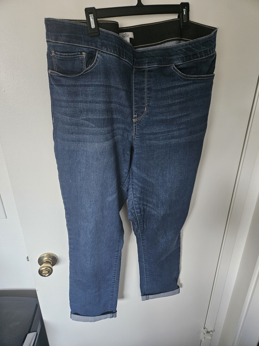 Maternity croft & barrow Women's Dark Blue Ankle Crop Jeans